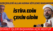DİYANET İŞLERİ BAŞKANINA AÇIK MEKTUP