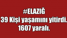 ELAZIĞ 39 Kişi yaşamını yitirdi.1607 yaralı