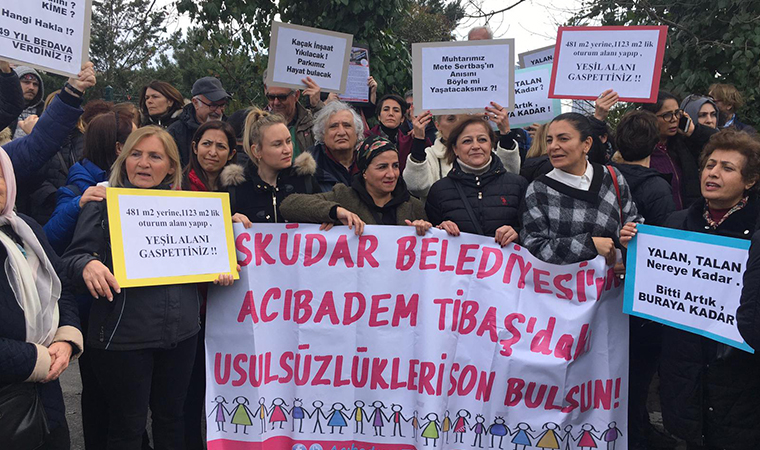 Acıbadem’de tarikat yurdu protestosu