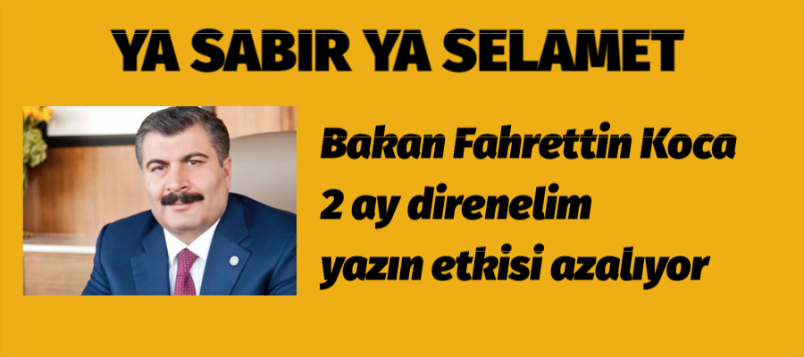 Bakan Koca 2 ay direnelim