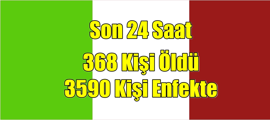 Son 24 saatte 368 kişi öldü 3590 kişi enfekte oldu.