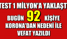 Toplam test 1 milyona yaklaştı
