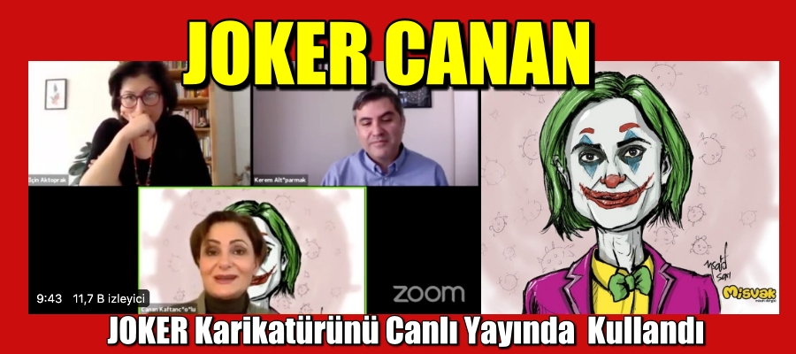 Canan Kaftancıoğlu. Joker karikatürünü canlı yayında kullandı