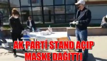 Ak Parti stand açıp maske dağıttı