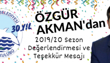 Özgür Akman’dan Teşekkür Mesajı
