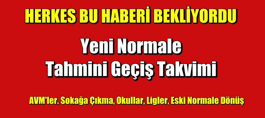 Yeni Normale Tahmini Geçiş Takvimi