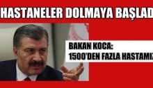 BAKAN KOCA: 1500’DEN FAZLA HASTAMIZ VAR