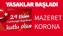 Valilik açıkladı: 29 Ekim’e koronavirüs yasağı