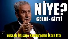 Bülent Arınç Yüksek İstişare Kurulu’ndan İstifa Etti