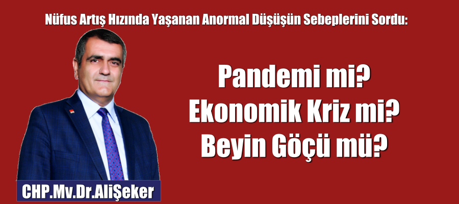 CHP’li Dr. Ali Şeker Nüfus Artış Hızında Yaşanan Anormal Düşüşün Sebeplerini Sordu: