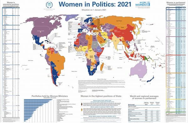 UN Women – IPU “Siyasette Kadın 2021” haritasına göre: