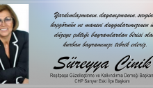 Süreyya Cinik’in Bayram Mesajı