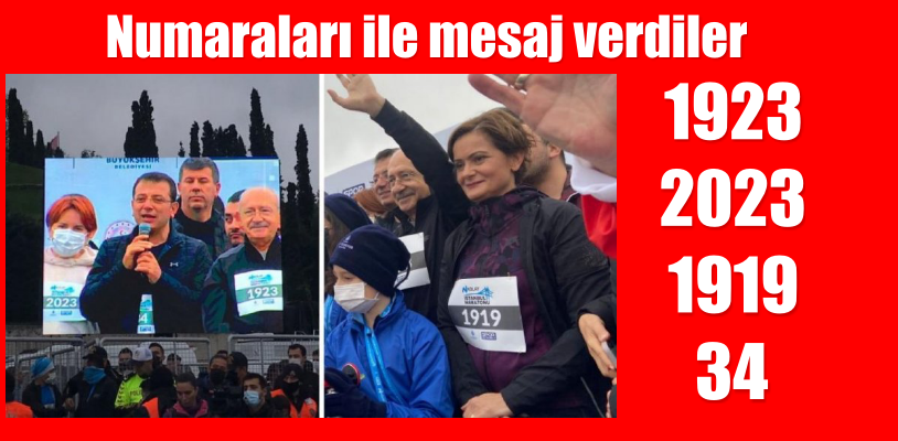 43.İstanbul Maratonunda Numaraları ile mesaj verdiler