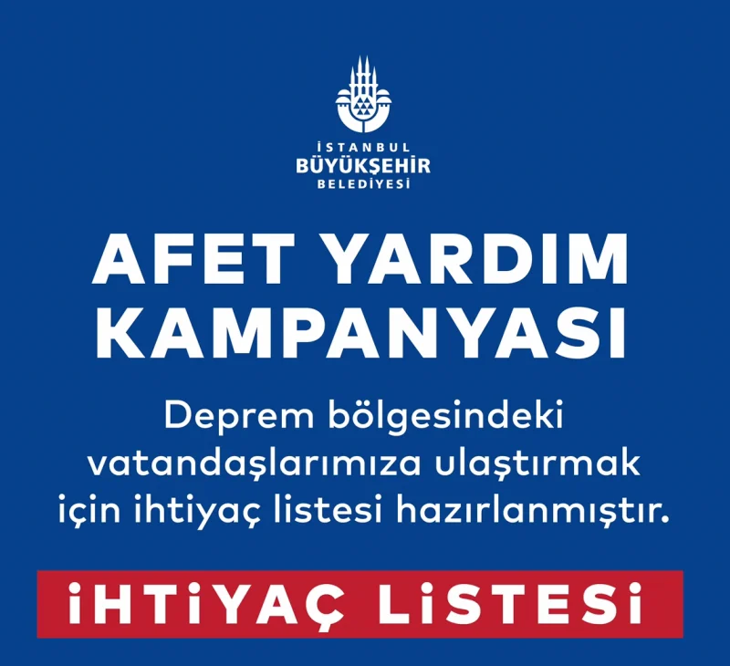 İBB Afet Yardım Kampanyası Başlattı