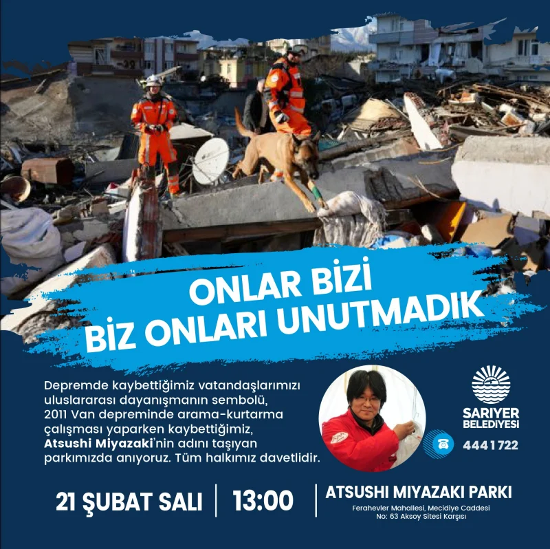 Miyazaki Parkı’nda depremde hayatını kaybedenler anılıyor