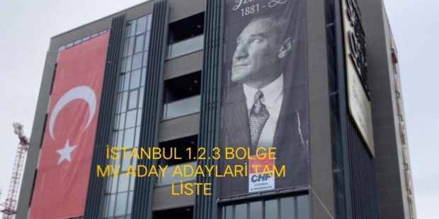 CHP İstanbul Mv.Aday Adayları  1. 2.3 bölge tam listesi. 