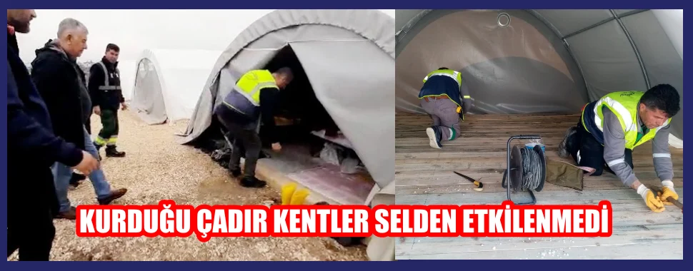 Sarıyer Belediyesi’nin kurduğu iki çadır kent selden etkilenmedi