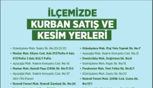 KURBAN SATIŞ VE KESİM YERLERİ BELİRLENDİ