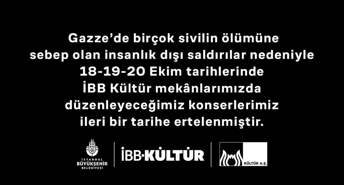 İBB 3 gün konserleri iptal etti