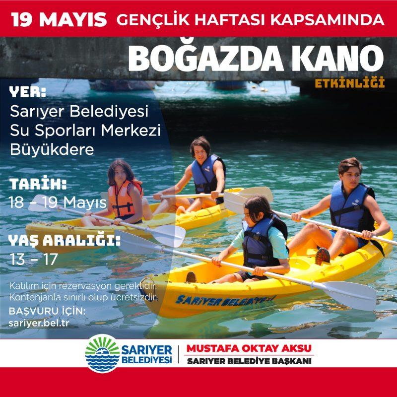 Sarıyer Belediyesi’nden Gençlere  “Boğaz’da Kano” Etkinliği